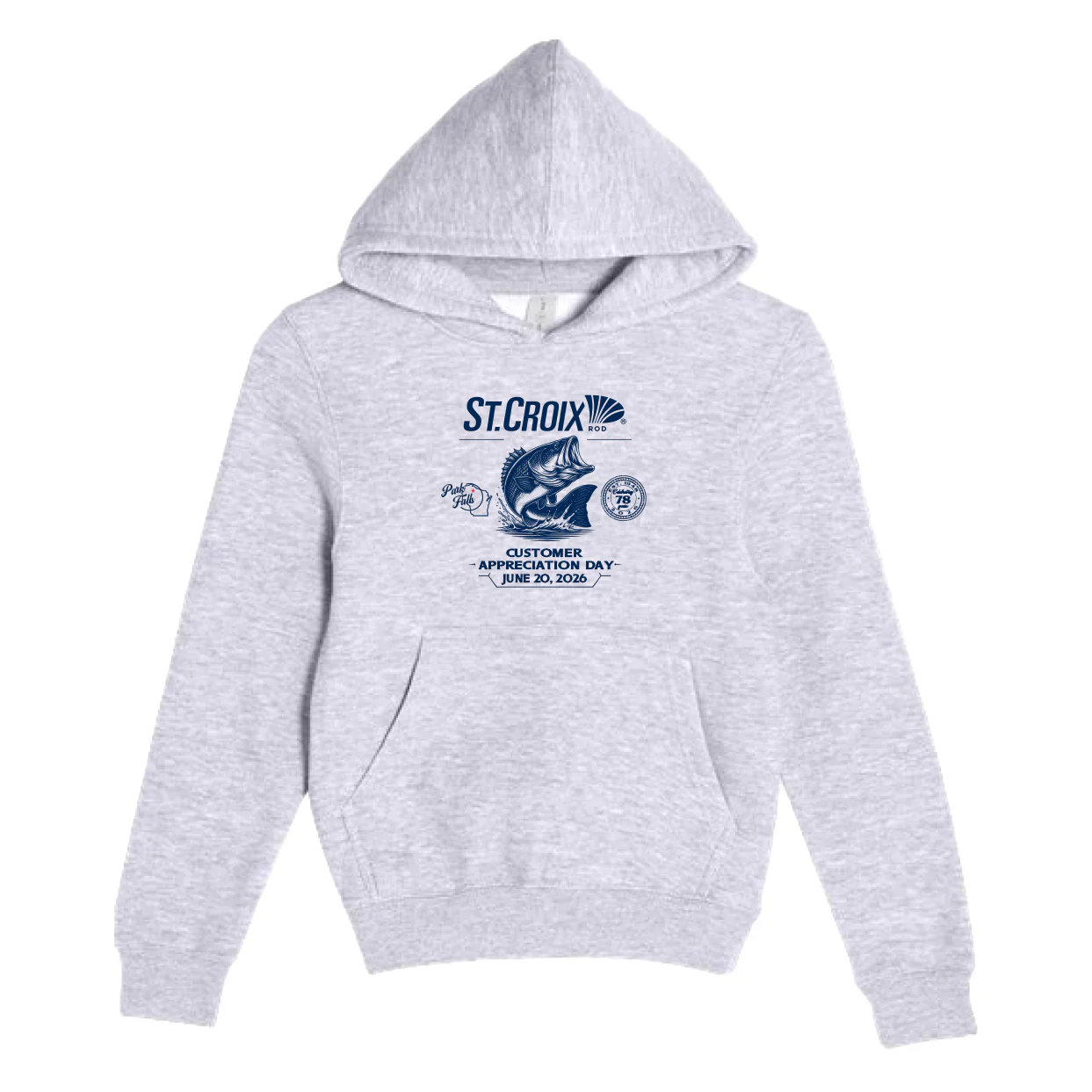 CAD HEATHER GREY YOUTH BASS HOODIE